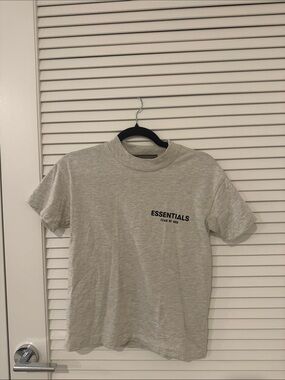Essentials Short Sleeve Tee in Light Gray with Black Logo